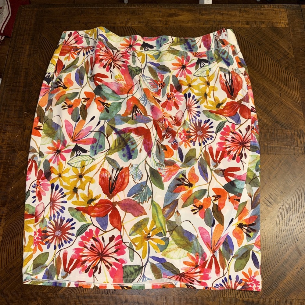 RIP SKIRT Hawaii Floral Knee Length True Wrap Skirt Size XXL  New Resortwear